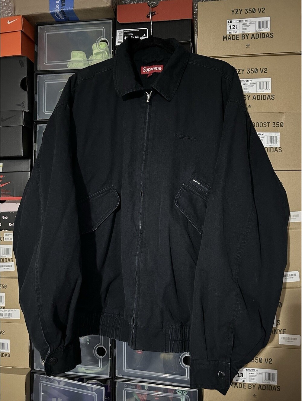 Supreme Hooded Utility Jacket Black FW25 size XL Nice Coat